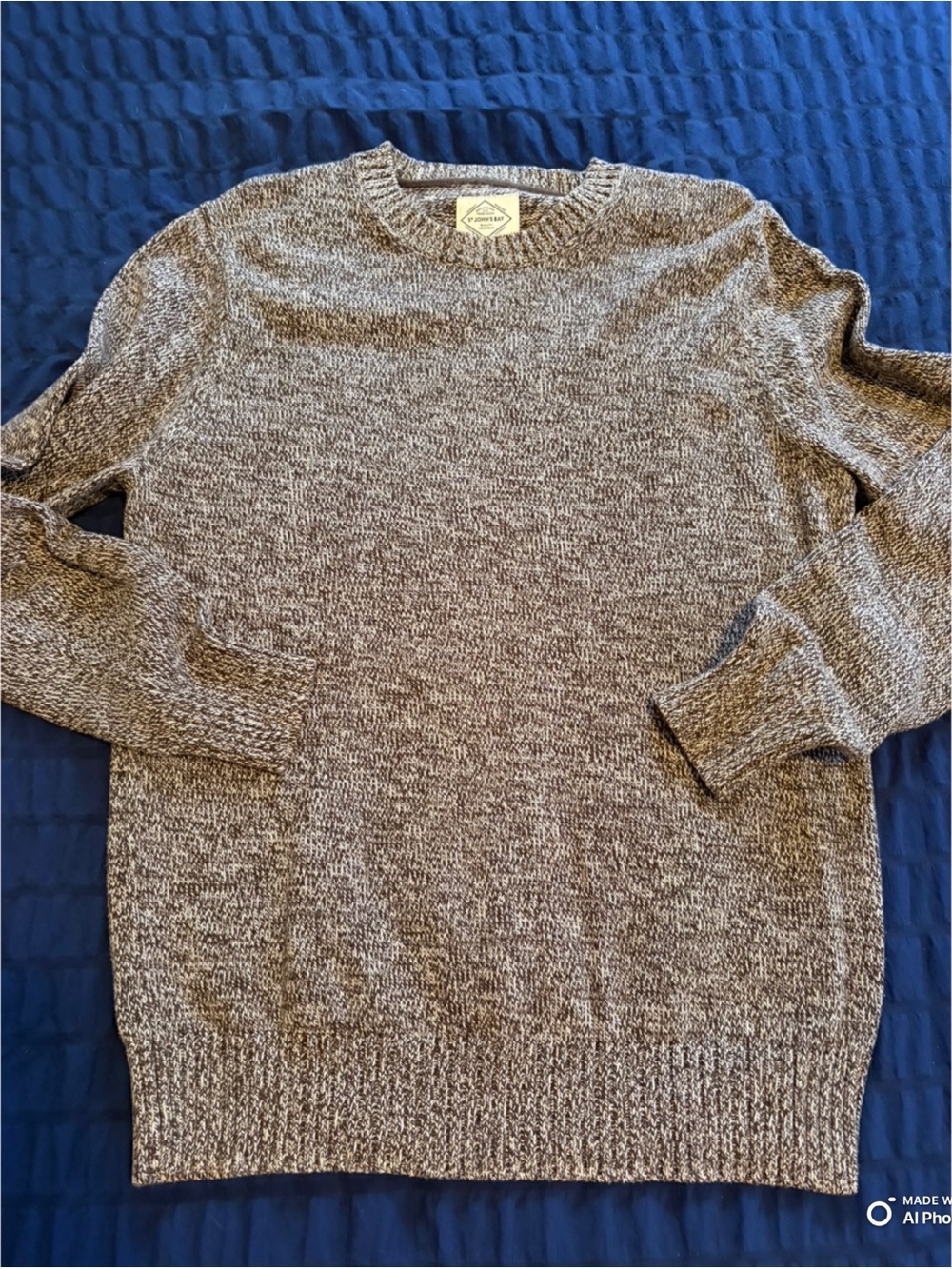 Men's Crewneck Marled Brown Sweater